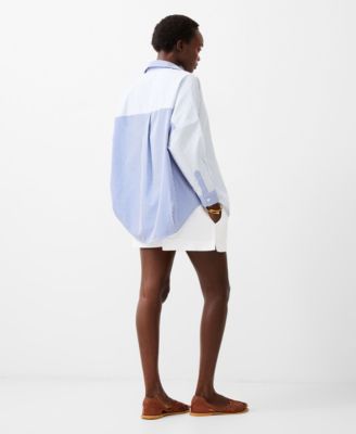 Women's Contrast Striped Button-Down Shirt