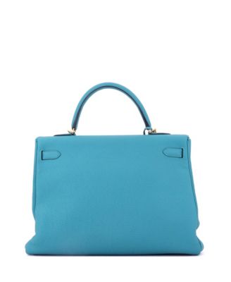 Kelly 35 Handbag Blue Togo with Gold Hardware