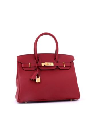 Birkin 30 Handbag Red Epsom with Gold Hardware