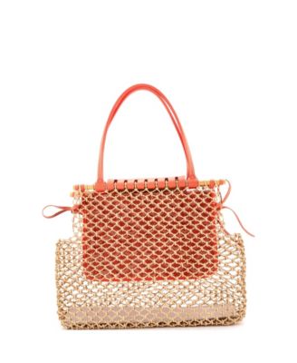 Aligre Bag Raffia Net with Coated Canvas
