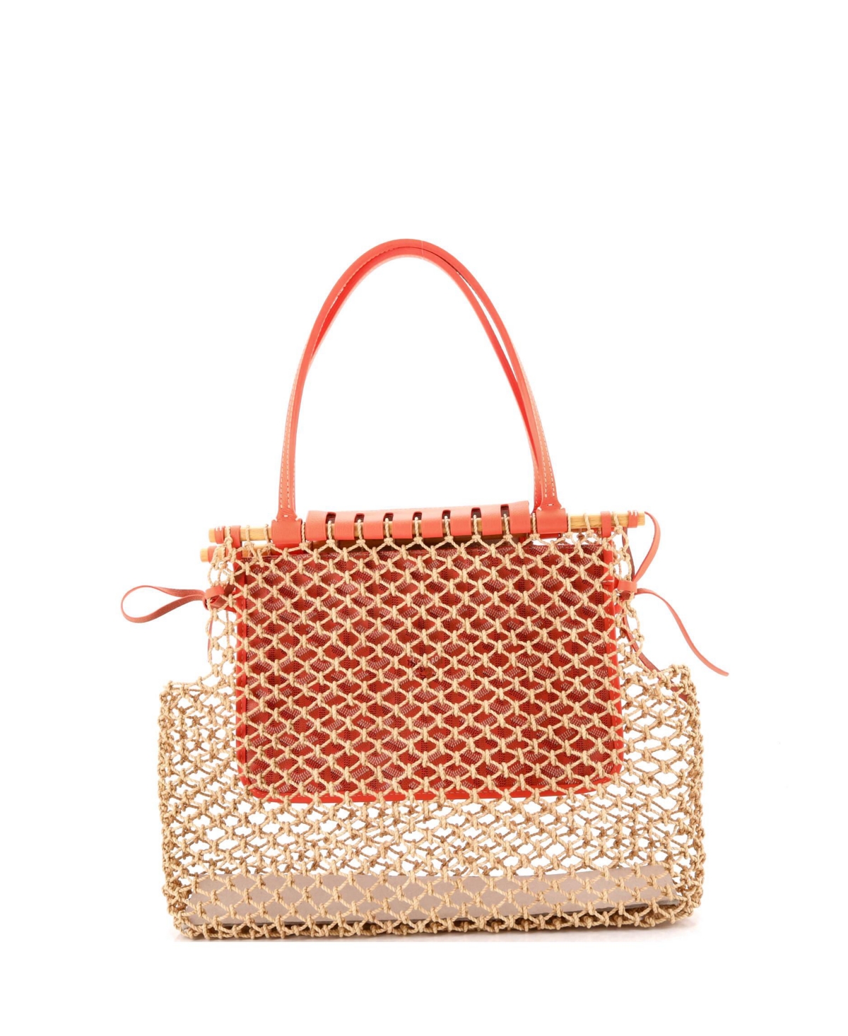Pre-Owned Goyard Aligre Bag Raffia Net with Coated Canvas