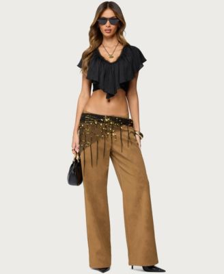 Women's Deena Ruffled V Neck Top