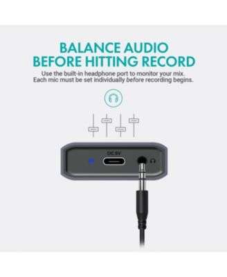 USB Podcast Equipment Bundle for 4 with USB Interface with 4 Condenser Microphones