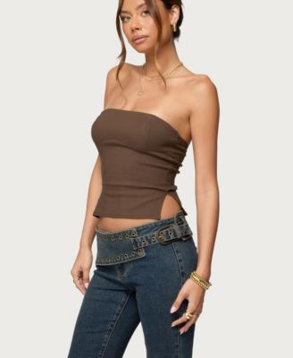 Women's Sade Strapless Side Slit Top