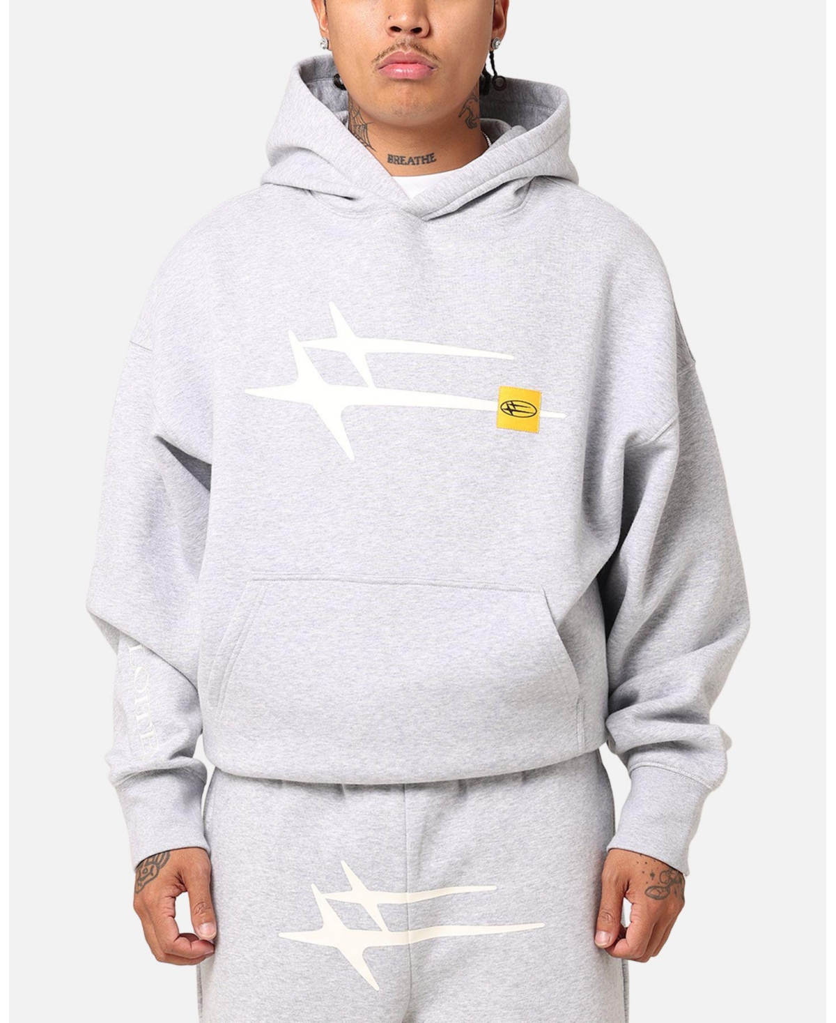 Loiter Big & Tall Hybrid Premium Hoodie Grey Marle