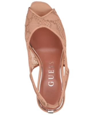 Women's Kisco Lace Peep Toe Slingback Pumps