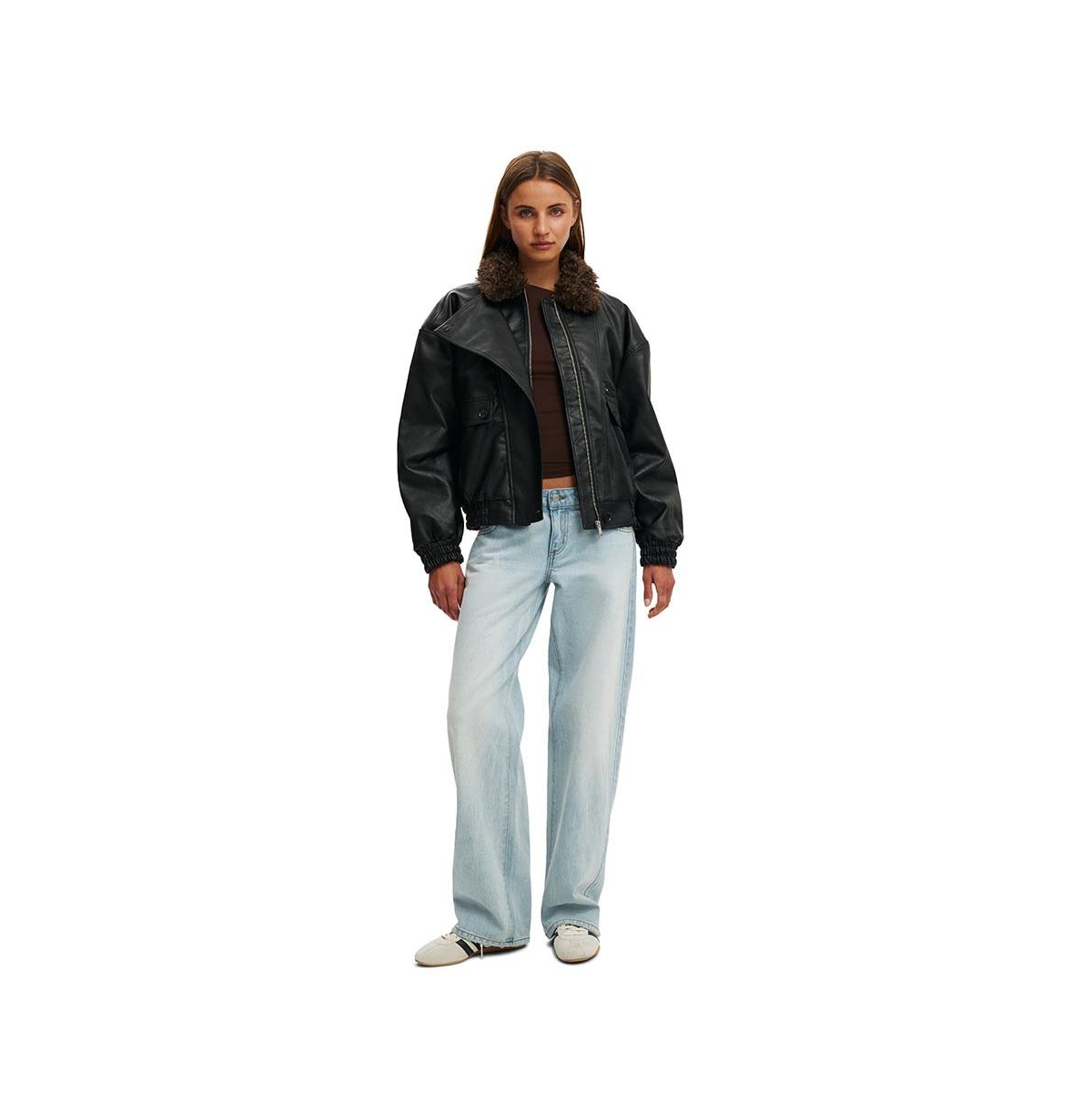 Cotton On Women's Darcy Faux Leather Bomber