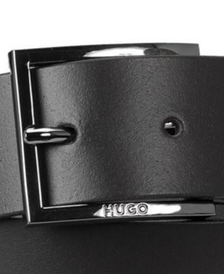 Men's Embossed Logo Leather Belt