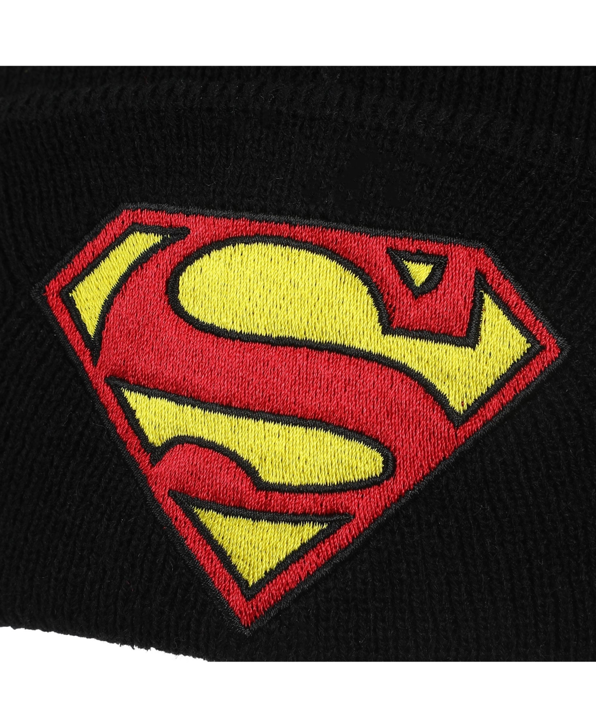 Dc Comics Men's Superman Superman Logo Embroidery Acrylic Knit Cuff Beanie
