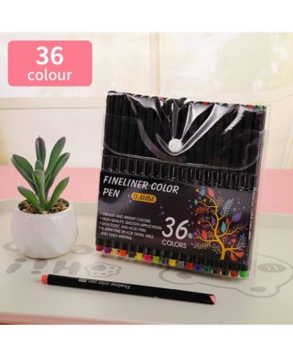 36 Colors Fineliner Color Pens Set, 0.4 mm Fine Tip, Large Capacity for School Office Supplies, Holidays Charity Event and Party Favors