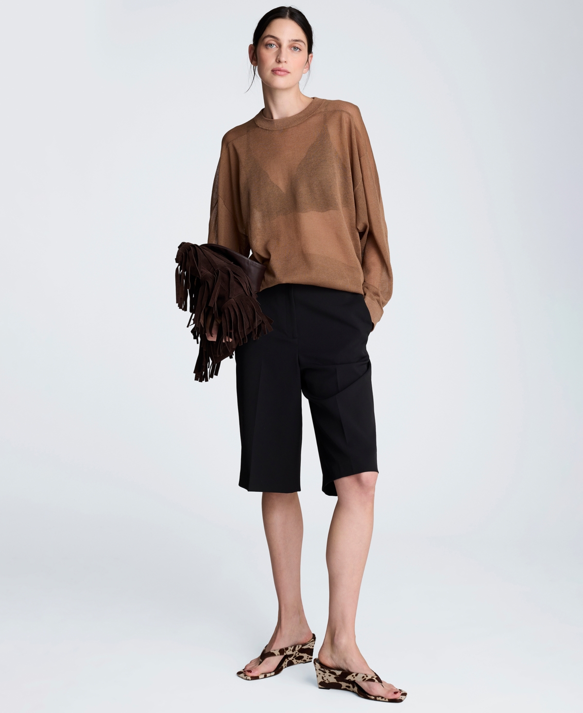 Kenneth Cole Women's Oversized Crewneck Sweatshirt