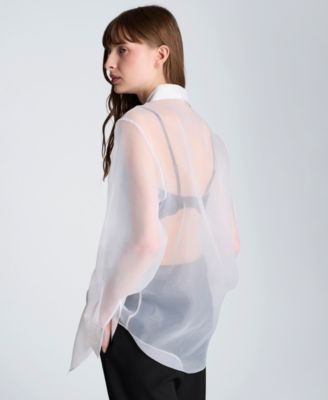 Women's Oversized Collared Tunic Shirt