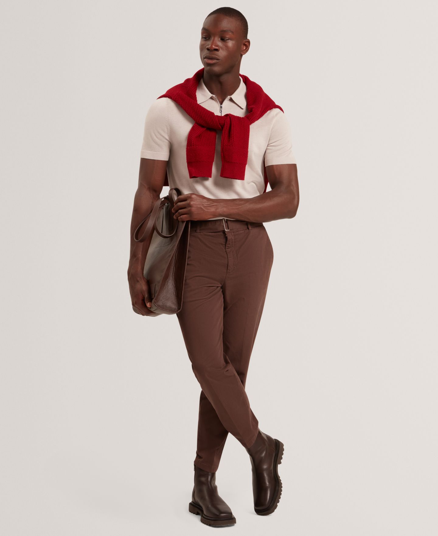 Мужское поло Ted Baker Slim-Fit Polo Shirt, цвет: Экрю — фото 4
