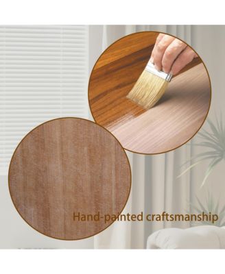  69" Natural Seagrass Console Table – Handwoven Top with Engineered Wood Frame