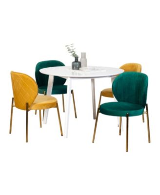 White Round 5-Piece Dining Set