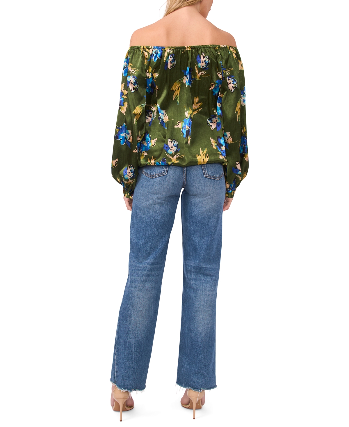 Sam & Jess Women's Printed Off-The-Shoulder Long-Sleeve Top