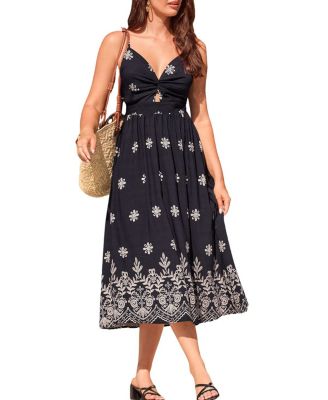 Women's Full Time Flirt Floral Midi Beach Dress