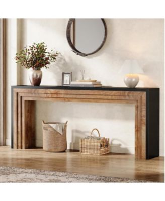 70.9-Inch Long Console Table, Farmhouse Narrow Wooden Sofa Table Behind The Couch for Living Room, Entryway, Hallway, Foyer
