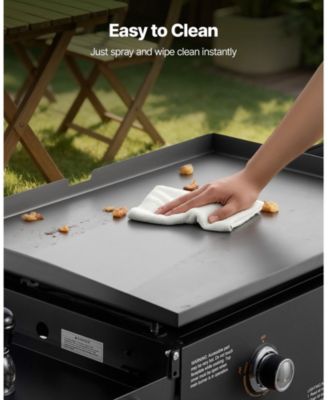 2-Burner Propane Gas Griddle, 28", Foldable Flat Top w/ Wheels, 30,000 BTU, Pulse Ignition, Outdoor