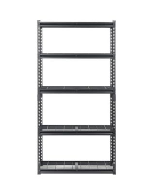 5-Tier Storage Shelves, 2000-Lb Capacity, 16"D x 36"W x 72"H, Adjustable Heavy-Duty Utility Rack, Black