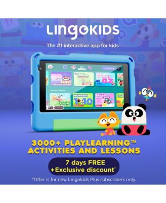 7" A7 Educational Kids Tablet with Epic! and Lingokids 32GB with Parental Controls & Kid-Proof Case