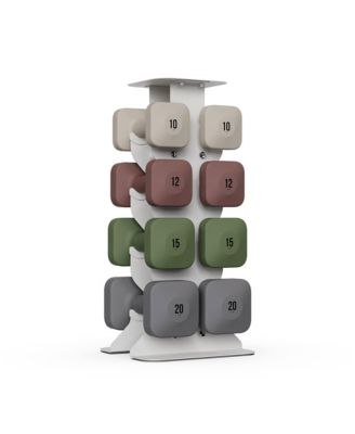 SafeGrip Dumbbells Upper Set with Light Rack - 10, 12, 15, 20 lbs