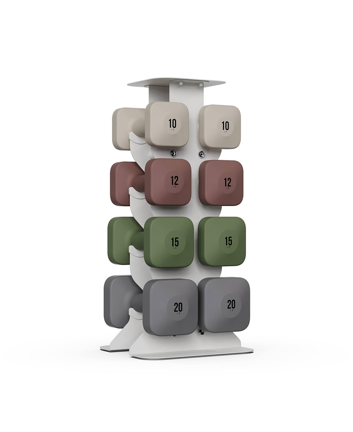 WeGym SafeGrip Dumbbells Upper Set with Light Rack - 10, 12, 15, 20 lbs