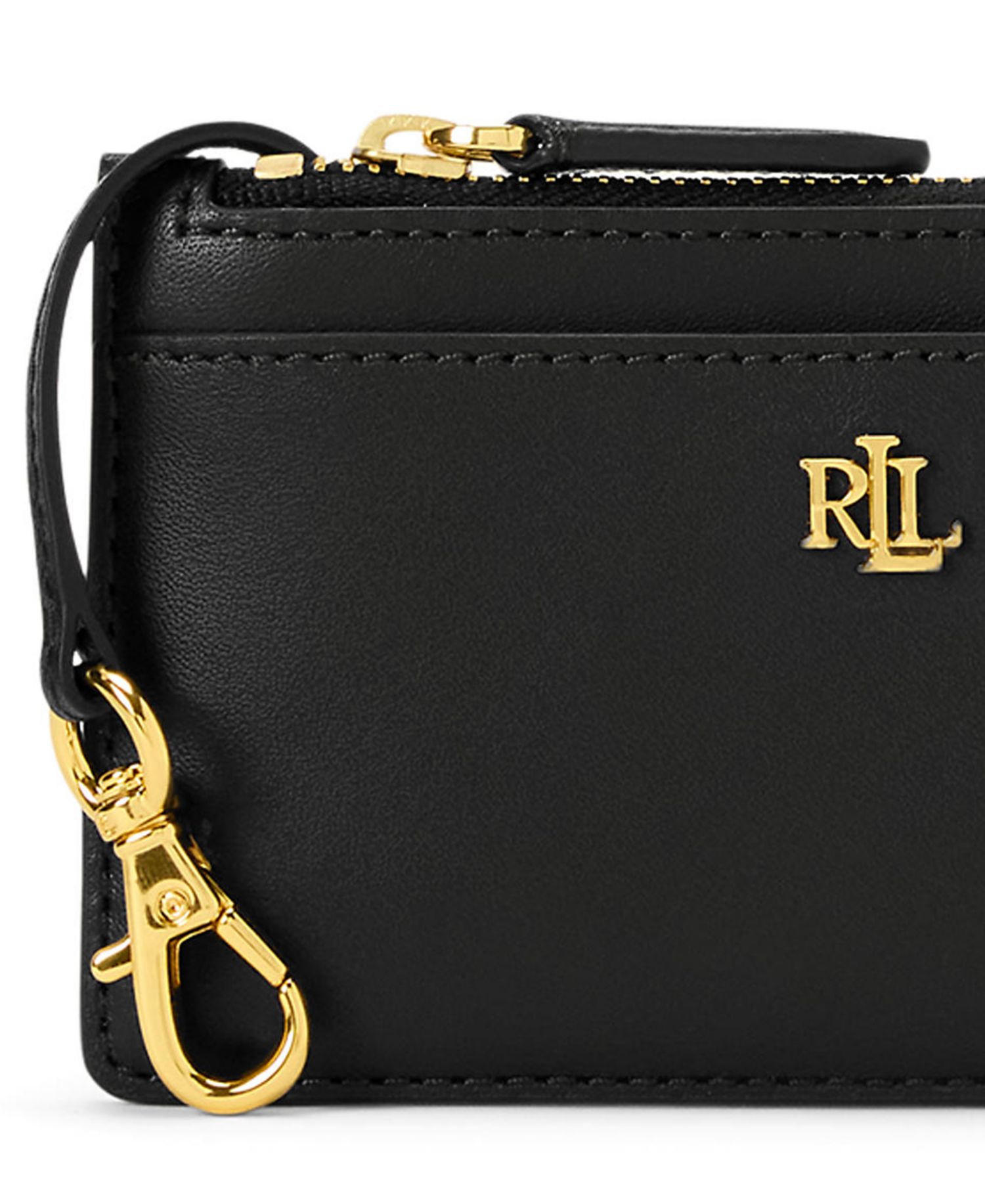 Leather L-Zip Card Case Wallet