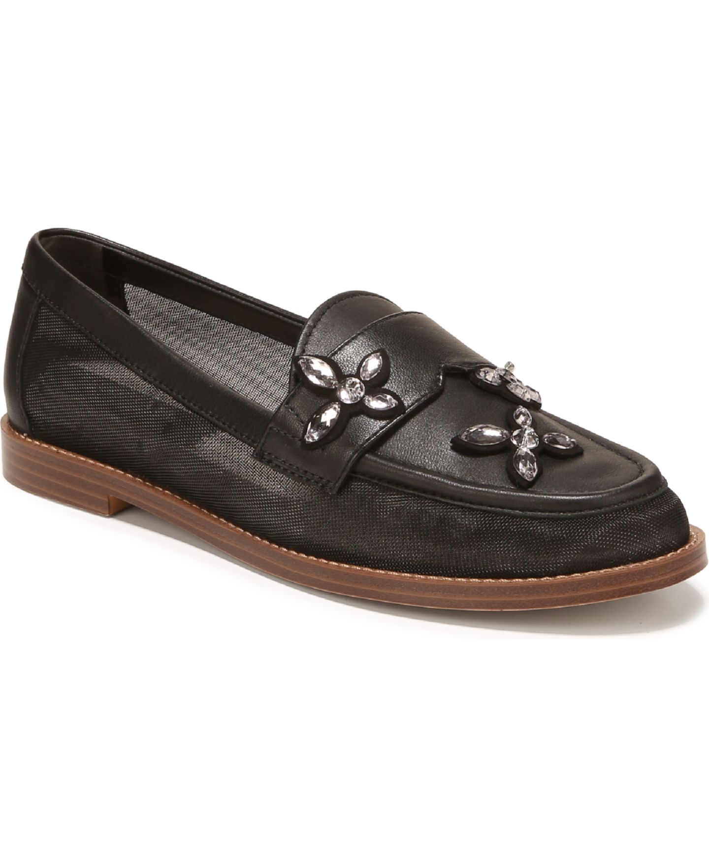 Женские туфли Franco Sarto Stellan 3 Almond Toe, цвет: Чёрный сетчатый / Кожаный — фото 1