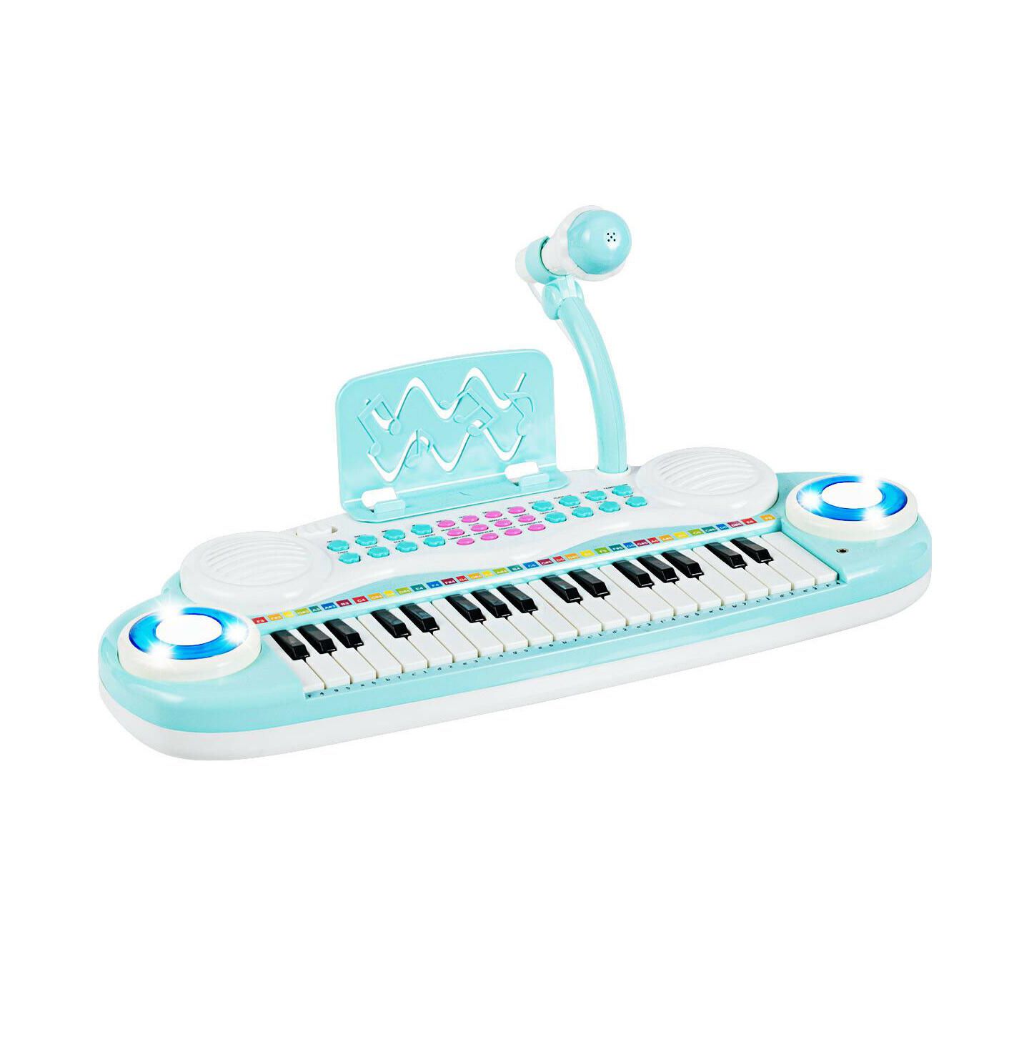 Детская игрушка HONGGE 37-Key Kids Electric Keyboard Piano With Learning Functions, Ages 18 Months+, цвет: Синий — фото 1