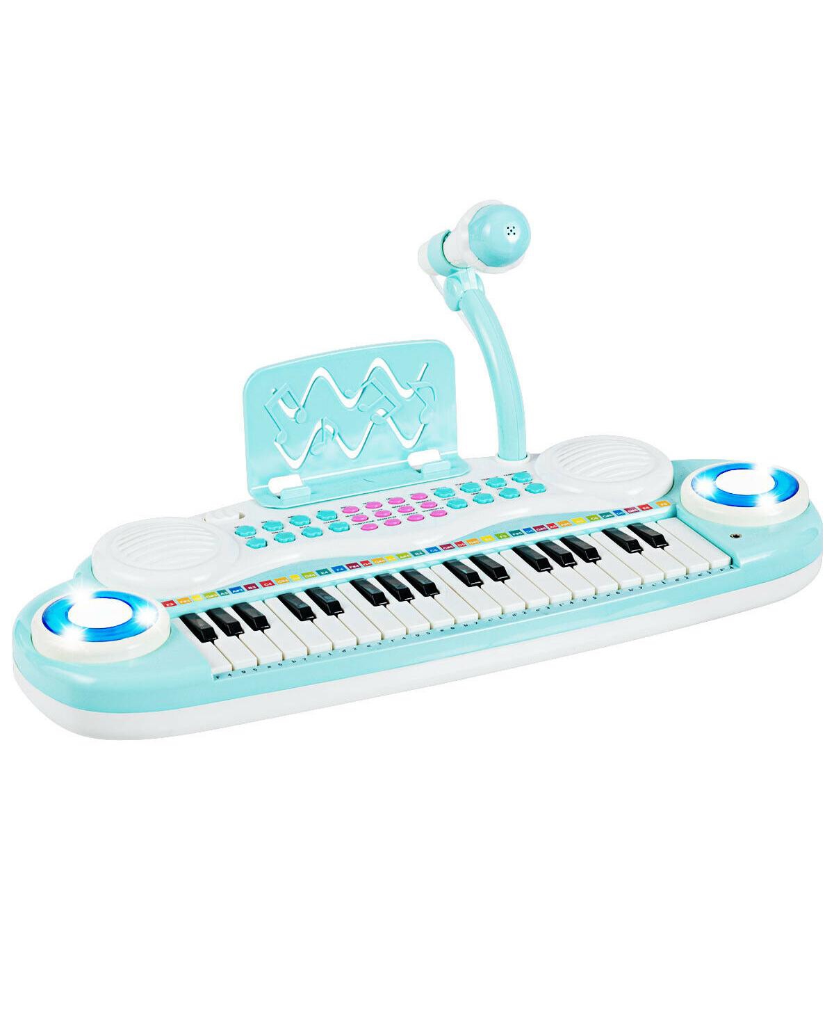 Hongge 37-Key Kids Electric Keyboard Piano with Microphone, Music Stand, and Learning Functions
