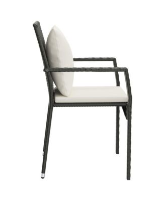 Garden Chair Black PE Rattan Standard Size Durable Garden Chair