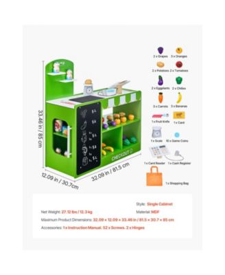 Wooden Kids Grocery Store Playset with Conveyor Belt and Toys