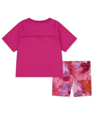 Girls' 4-6X Move with Nature Crewneck T-Shirt and Bike Shorts, 2-Piece Set
