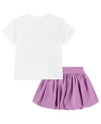 Girls' 4-6X Lace It Up Crewneck T-Shirt and Scooter Shorts, 2-Piece Set