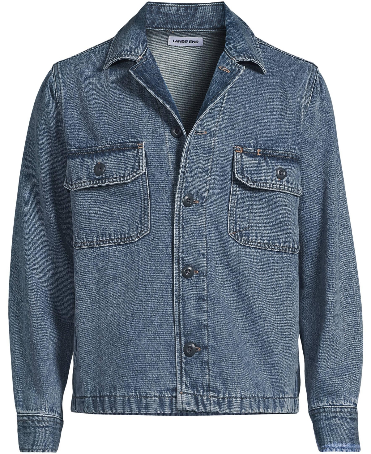 Lands' End Men's Denim Utility Shirt Jacket
