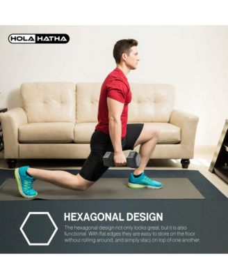 Iron Hexagonal Cast Home Exercise Dumbbell Free Weight, 30 Pounds