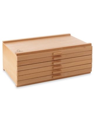 6 Drawer Wooden Artist Storage Supply Box for Pastels, Pencils, Pens, Markers, Brushes and Tools