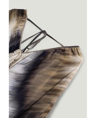 Women's Tie-Back Batik Print Maxi Dress