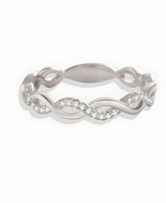 Dainty Pave Twist Stacking Ring in