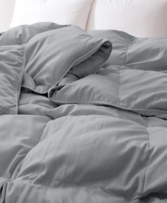 All-Season Goose Down Feather Fiber Comforter, Full/Queen