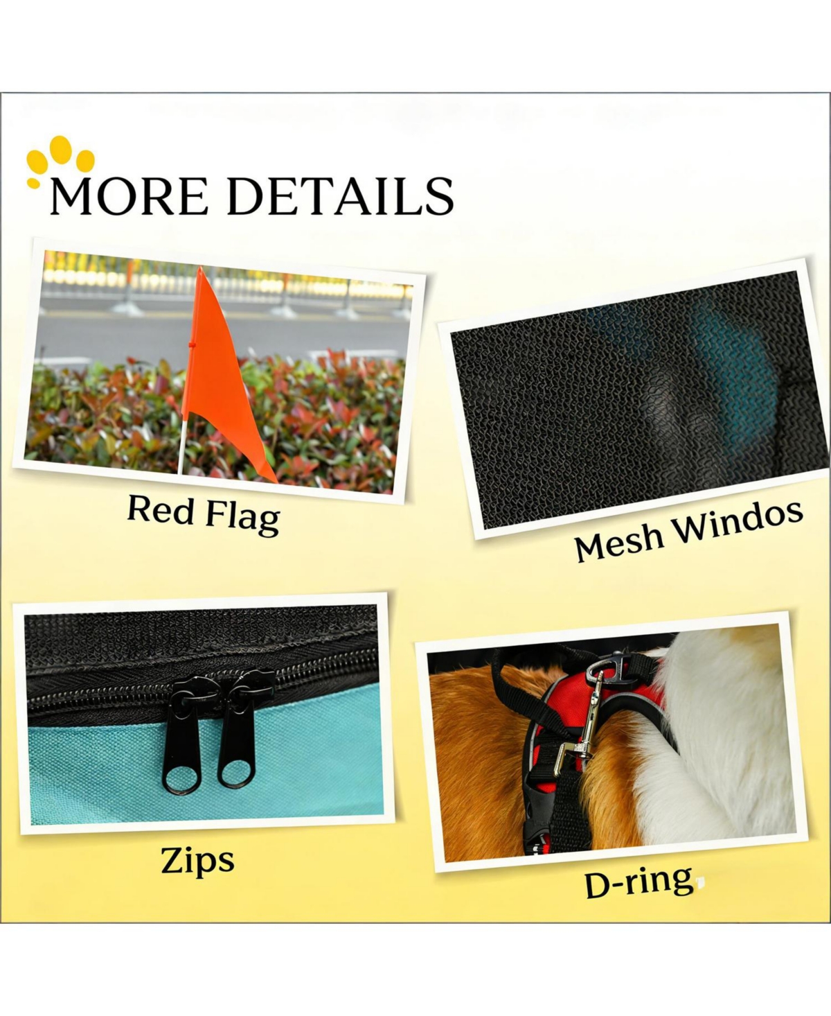 Aostirmotor Dog Stroller Bicycle Carrier with 2 Wheels in Green