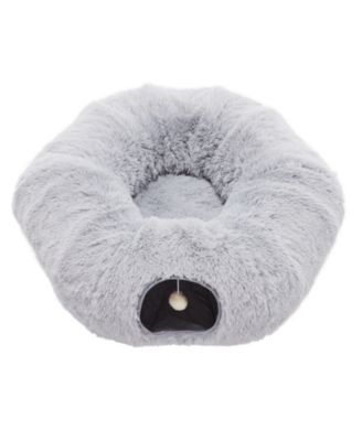 Grey Cat Tunnel with Cat Bed