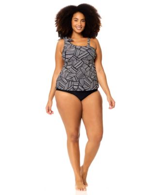 Plus Size Marita Trendy Printed Tankini Swim Top