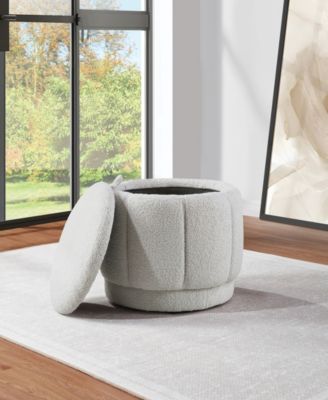 15.75" Fabric Lanyard Storage Ottoman