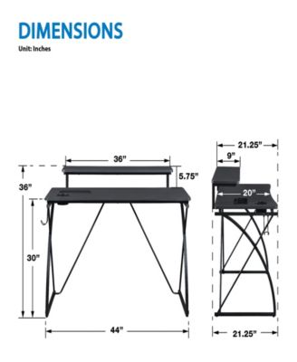36" Wood Biome Battle Station Gaming Desk
