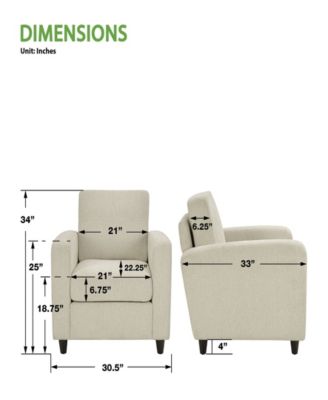 34" Fabric Venus Club Chair