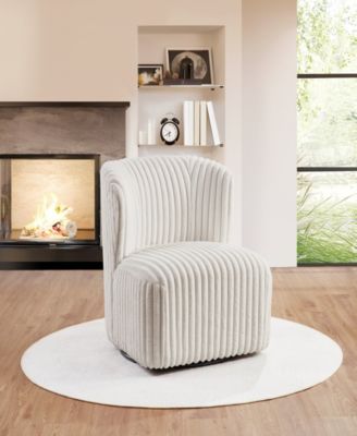 30.75" Fabric Lucia Swivel Accent Chair