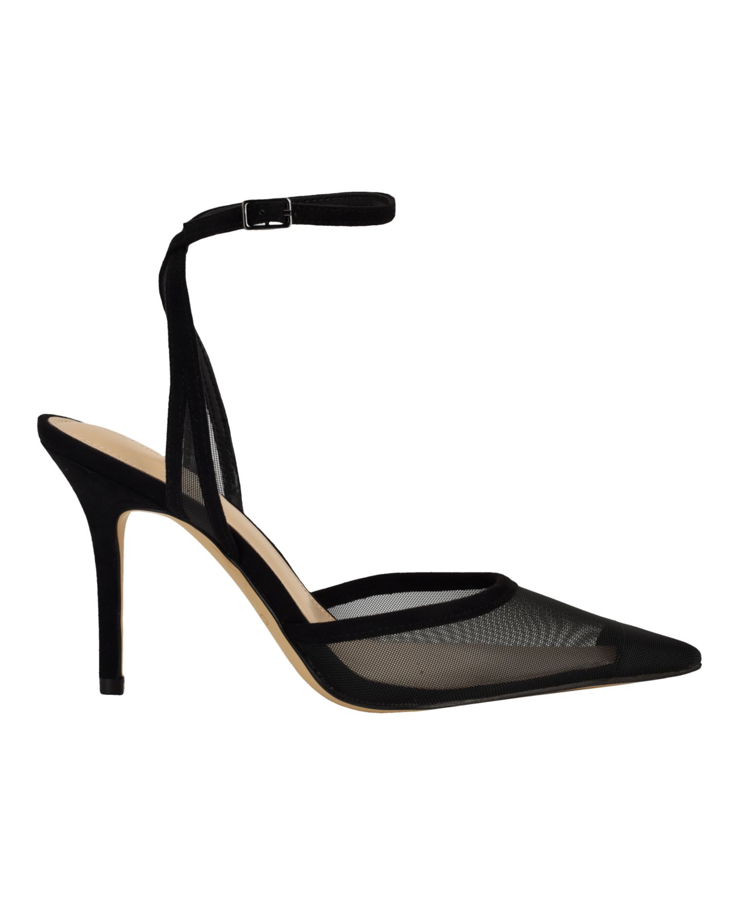 Женские туфли Calvin Klein Ozala Mesh Ankle Strap Stiletto Pumps, цвет: Чёрный сетчатый — фото 2