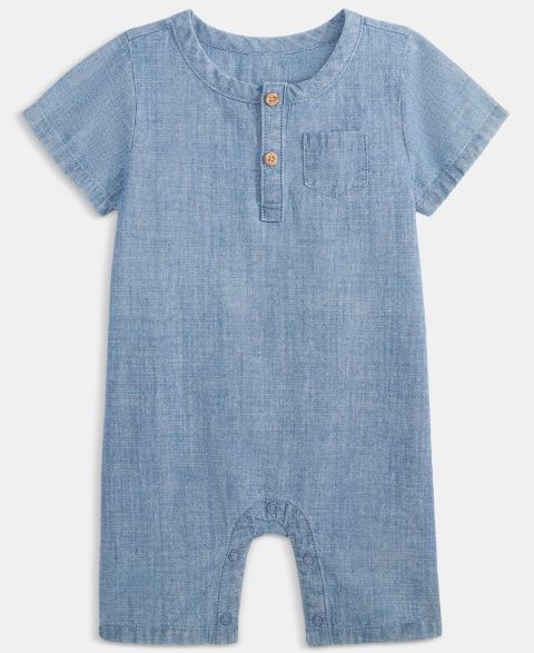 Комбинезон First Impressions Chambray Romper для мальчиков-малышей, цвет: Light Med